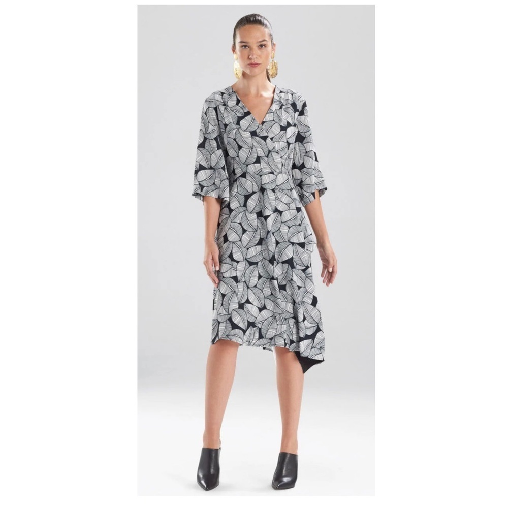 Natori | Leaves of Paradise Faux Wrap Midi Dress | 2